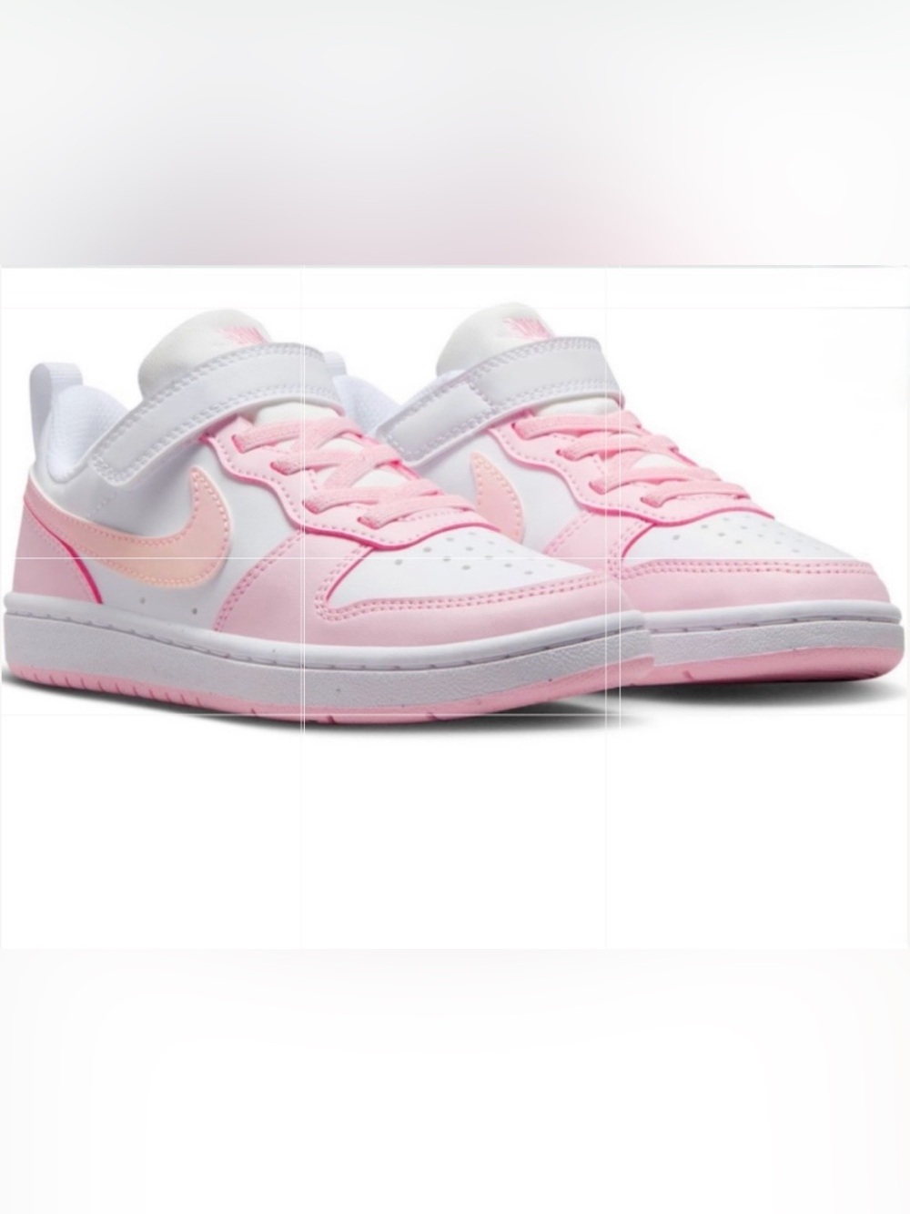 Nike Court Borough Low Recraft Little Girls 1.5 metallic light pink and white